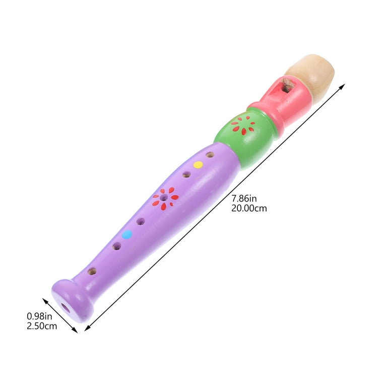 2 Pcs Kids Wooden Instruments Piccolo Flute Educational