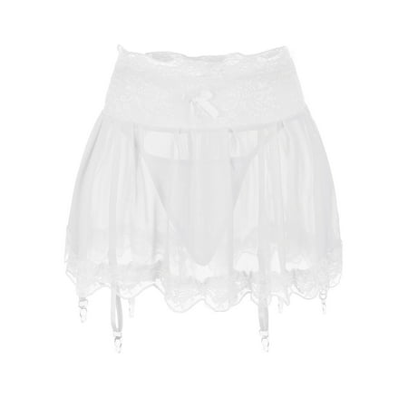 Intimates Lingerie For Women Women Fashion Sexy Lingerie Skirt With Garter Belt Mesh Skirt Mini Skirt  Women s Intimates M