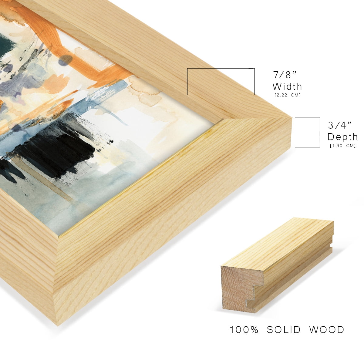 Seria II - Framed Print w/glass - Natural Wood