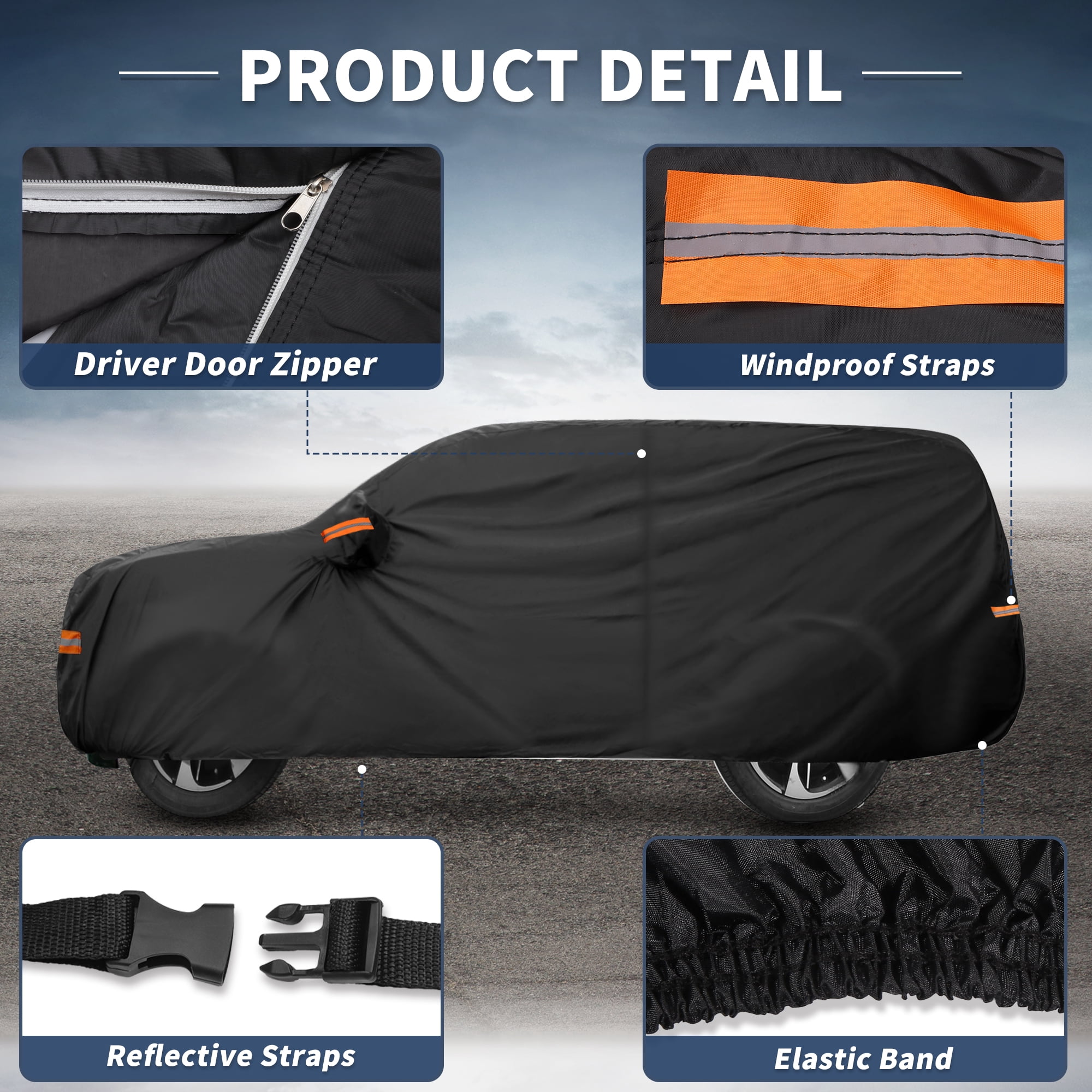 Unique Bargains Aluminum Car Cover for Toyota Grand Highlander 200.79"x76.77"x59.06"