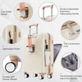 thumbnail image 4 of Luggage Set of 2 pcs, Front Opening 20-Inch Luggage with Expandable Travel Bag Set, Carry on Luggage with USB Port and Cup Holder, Ivory, 4 of 8
