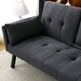 thumbnail image 4 of Aukfa 70" Convertible Futon Sofa Bed for Home Office, Linen Loveseat with Cup Holder, Gray, 4 of 11