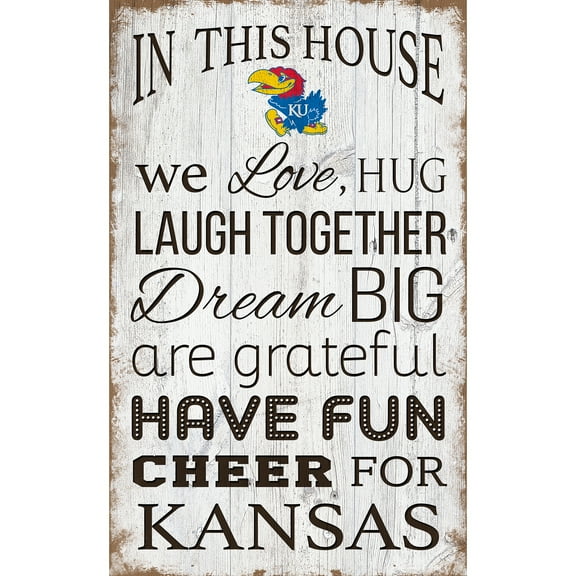 Kansas Jayhawks 11'' x 19'' Team In This House Sign
