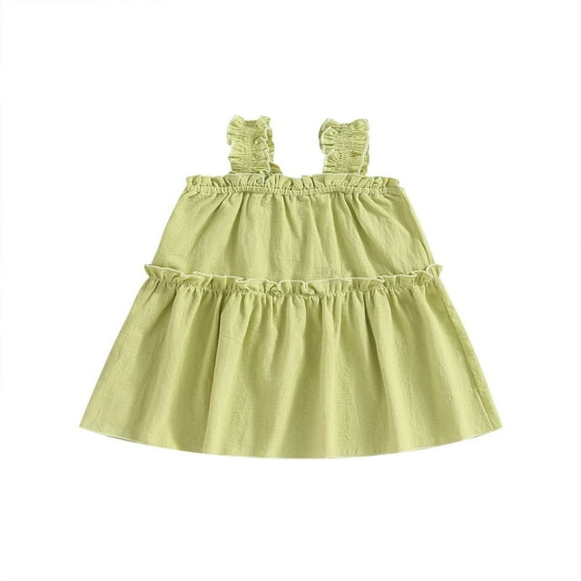 MesaSe Robe d'Été Sans Manches pour Bébé Fille Couleur Unie