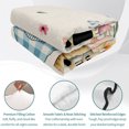 thumbnail image 4 of Twin Quilt Set 68''x86'', Spring Gnomes Floral Lightweight Summer Bedspread Coverlet Set with 2 Pillow Shams, Pink Tulip Botanical Beige Burlap Breathable All Season Quilt Bedding for Dorm/Bedroom, 4 of 9