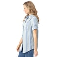 thumbnail image 3 of Woman Within Plus Size Short-Sleeve Button-Down Cotton Seersucker Shirt, 3 of 6