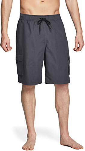 Solid X-Large. - White TSLA Mens 11 Inches Swimtrunks Quick Dry Water Beach msb01