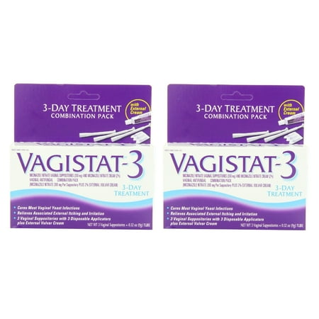 Vagistat 3 Day Treatment, Cures Most Yeast Infections, Relieves Itching and Irritation with External Vulvar Cream (Pack of 2) + Yes to Coconuts Moisturizing Single Use (Best Cure For Yeast Infection)