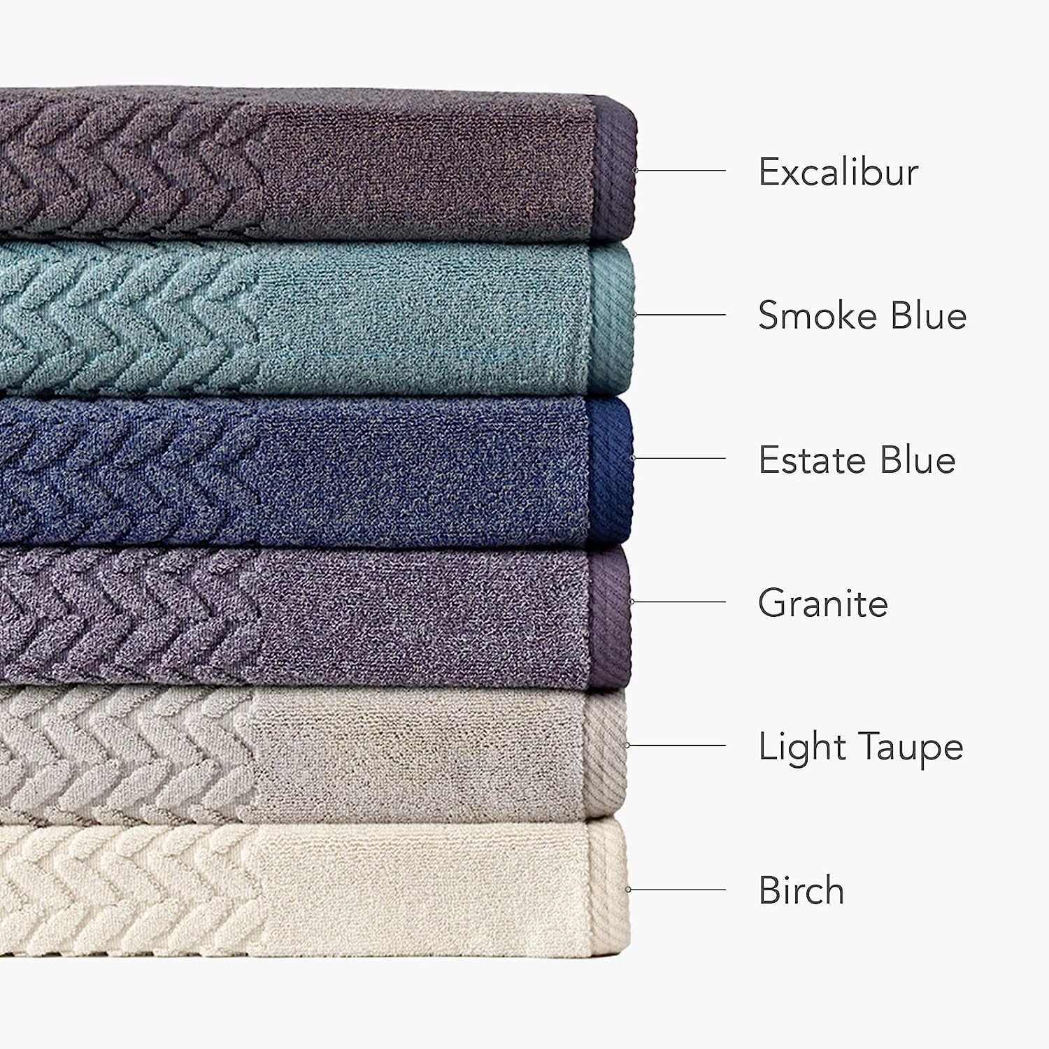 Texere 100% Organic Cotton Jacquard 650 GSM Premium Bath Towel Sets - Extra Absorbent Quick Dry and Plush (Cable, Birch, 4 Bath Towels)