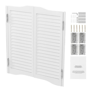 KFFKFF Twin Swing Doors, Dimensions 36"W x 36"H, Curved Upper Edge, Superior Quality Pine Wood, Includes Hinges & Assembly Kit, Simple Installation, Suitable for Corridor Kitchen Bar Entryway