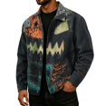 thumbnail image 2 of HAJWOH Mens Halloween Corduroy Jacket with Lapel Loose Fit Long Sleeve Fall Winter Coat, 2 of 5