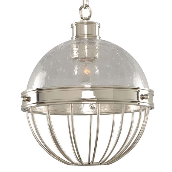 Kalco Lighting Montauk 9" Modern Glass Pendant in Polished Nickel