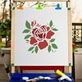 thumbnail image 5 of Rose Stencil Templates Large Flower Leaves Stencil Bloom Floral Pattern Reusable Square Plastic Painting Stencils Sign for Scrapbooking Card Making DIY Drawing Tool Home Decor 18x18cm DIY, 5 of 9