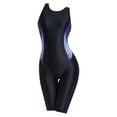 thumbnail image 1 of 2DXuixsh Womens Swimsuits High Cut 1 Piece Swimsuit Control Tummy Bathing Suit Swimsuit Waterproof Fast Drying with Chest Pad Sport Knee Length Racing Conservative Swimsuit Swimwear Black Size Xxxl, 1 of 1