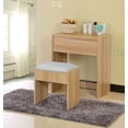 thumbnail image 2 of TOPLIVING Tocador con Espejo y Banco con Cojin, para Recamara o Sala, Maquillador C&oacute;modo y con Dise&ntilde;o Moderno, Mesa de Cambiador, de Maquillaje Color Beige, 2 of 7