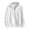 White, variant on Men's Full-Zip Hoodie Long Sleeve Hooded Sweatshirt with Drawstrings Kangaroo Pocket Solid Top Soft Warm Comfortable Stretch for Versatile Fall Wear Gym Warm-Ups and Weekend Walks Blue 2XL
