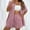 Pink, variant on Oplxuo Women's Linen Shorts Sets 2 Piece Summer Short Sleeve Top and Shorts Sweatsuit Set Vacation Beach Outfits