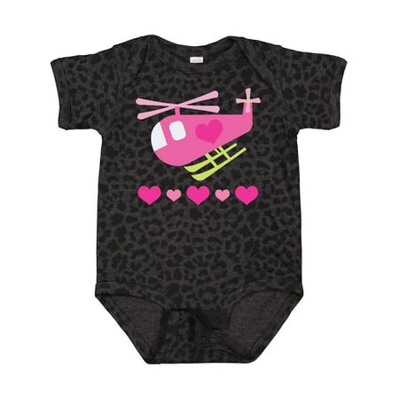 

Inktastic Valentine Pink Heart Helicopter Gift Baby Boy or Baby Girl Bodysuit
