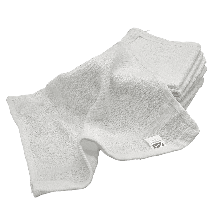 12 Inch x 12 Inch White Cotton Value Washcloths - Reusable Lt Weight Thin  Cloth Rags - Bath/Baby/Kitchen/Garage - 1 Lb per Dozen - Set of 24