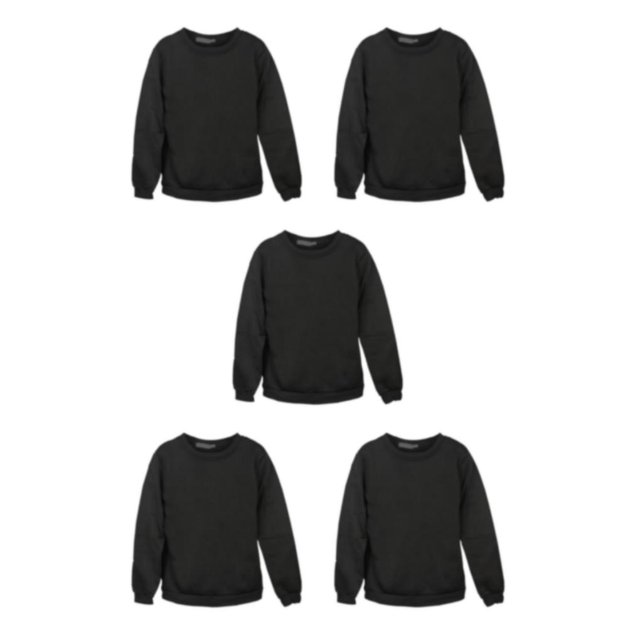 relayinert Haut de Survêtement en Molleton Uni pour Hommes, Col Rond, Chaud et Élégant, Noir 2TG 5ensemble