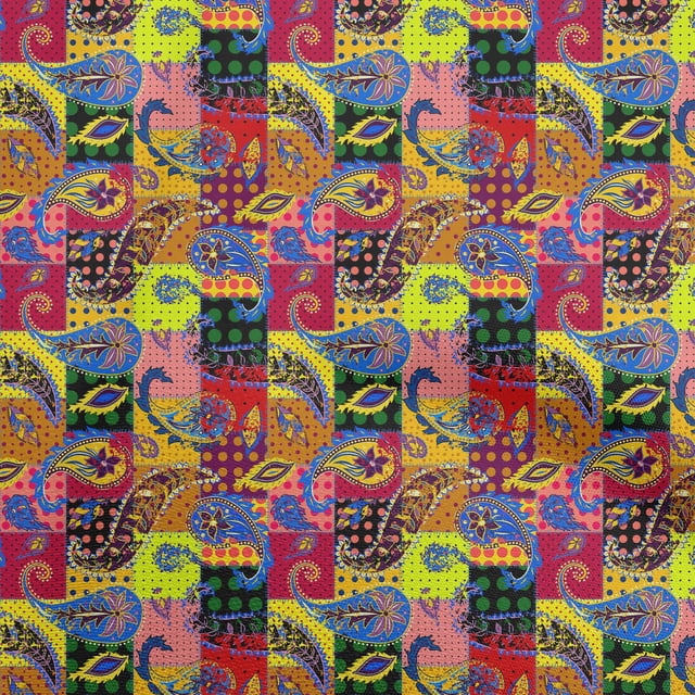 oneOone Georgette Viscose Magenta Fabric Paisley Patchwork Sewing Craft Projects Fabric Prints By Yard 42 Inch Wide