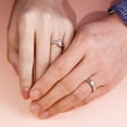 thumbnail image 6 of Nerra Jewel 14K White Gold Plated Solitaire Ring - Brilliant 1.6 Ct Round Cut Diamond Ring - Solitaire with Accent Ring for Women's - Solitaire Diamond Ring for Men's - Unique Couple Diamond Ring, 6 of 6