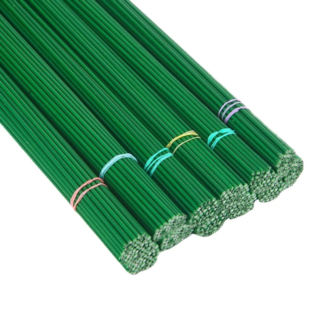 100 unids/paquete de alambre de tallo Floral verde para hacer flores artificiales, lazos de plástico de 12 pulgadas, lazos para plantas reutilizables
