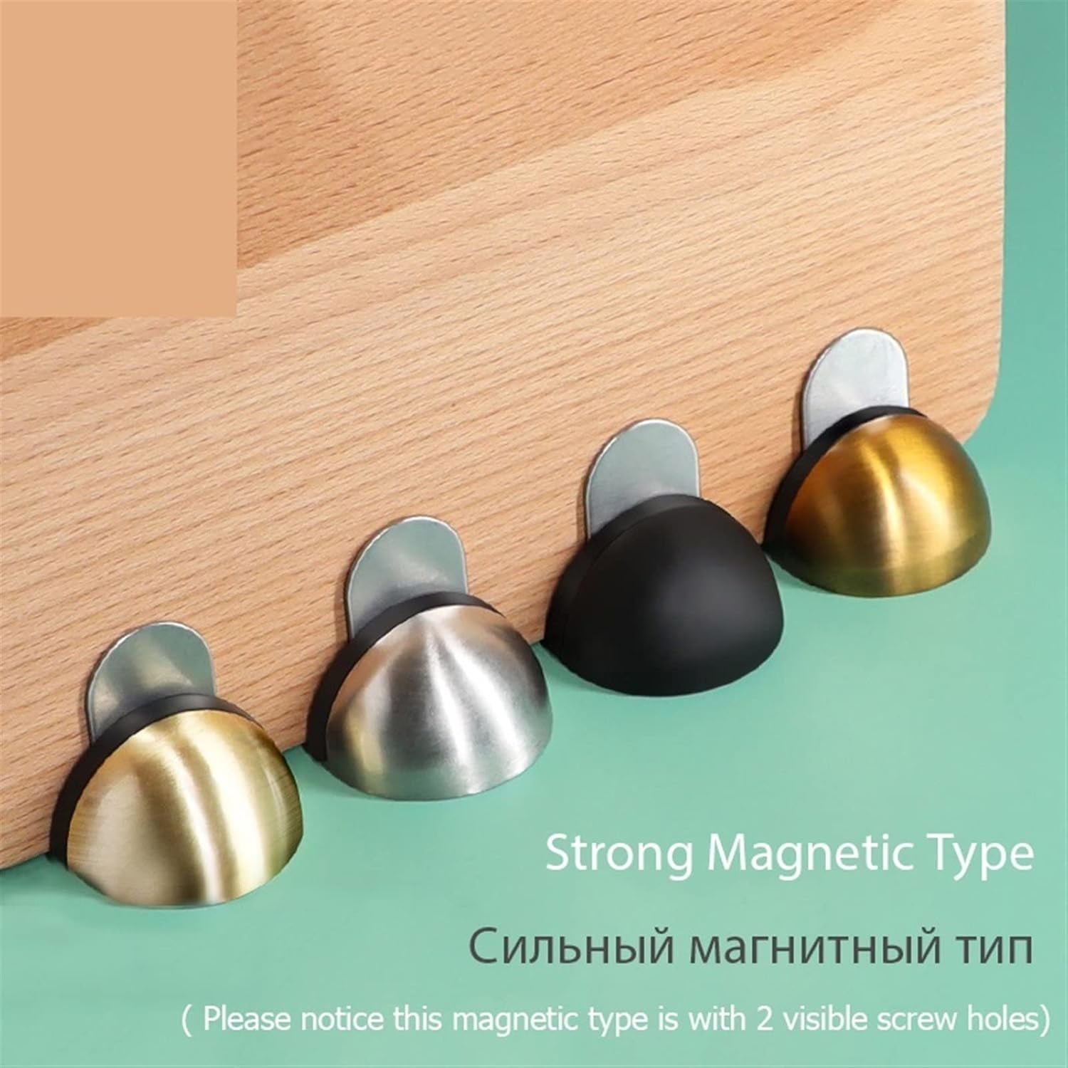Zinc Alloy Rubber Door Stopper Non Punching Sticker Hidden Door Holder Catch Floor Mounted Nail-Free Door Stop Door Hardware 1Pcs