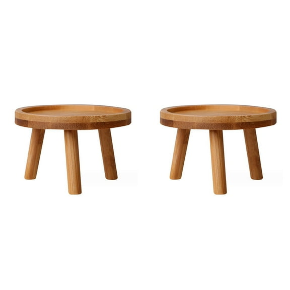 2X Flower Pot Tray Solid Wood Shelf Indoor Desktop Living Room Potted Pothos Floor-Standing Vase Base