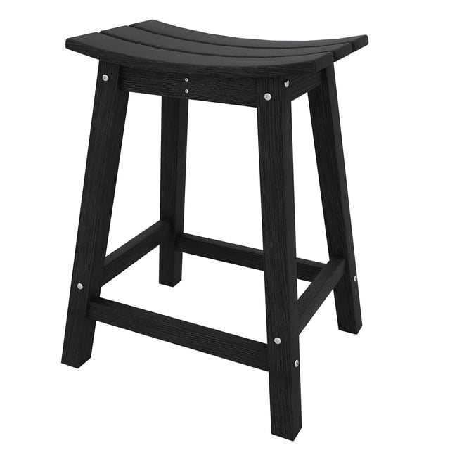 QinaQin 24-Inch Outdoor Bar Stool, Hdpe Weather-Resistant Bar Stool with Footrest, Suitable for Patios, Kitchen Bars, Balconies and Terraces - Bar Stool Height
