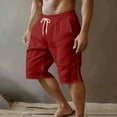 thumbnail image 3 of Havenre Mens Workout Sweat Shorts Lightweight Cotton Casual Drawstring Elastic Waist Fitness Mens Athletic Gym Shorts with Pockets Red XXXL, 3 of 9