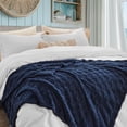 thumbnail image 4 of U by Bedsure Fleece Throw Blanket for Couch - Super Soft Cozy Blankets for Women,Girls, 50x60 inches Navy, 4 of 6