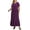 Purple, variant on Women's Plus Size Casual Short Sleeve Crewneck Dress Flowy Tiered Loose Maxi Dress with Pockets Purple 1X-5X