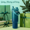 thumbnail image 4 of GEDUX 32oz Stainless Steel Tumbler with Handle and Straw, Vacuum Insulated Water Bottle with 2-in-1 Lid (Chug/Straw) and Silicone Boot，Keeps Drinks Hot and Cold, 4 of 6