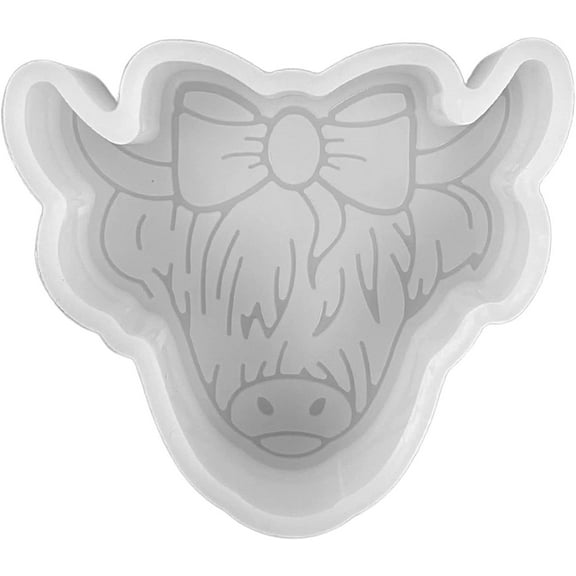 Highland Cow Freshie Silicone Mold  Size 2.75" Wide x 2.75" Long x 0.8" Deep Vent Clip Size  Freshies Molds  Highland Dairy Cow Design for Freshie Makers