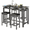 Black (Bar Set), variant on 5 Piece Dining Set, Modern Dining Table and Chairs Set for 4, Counter Height Bar Table Set, Modern Pub Table with 4 Velvet Fabric Cushioned Stools, Faux Marble Dining Table & Stools Set, D9297