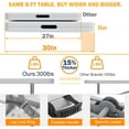 thumbnail image 4 of 8FT（30" x 96"） Folding Table, Indoor Outdoor Heavy Duty Picnic Table with Carrying Handle,Plastic Fold up Table for Picnic, Party, Camping，Office - White, 4 of 17