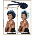 thumbnail image 2 of Satin Bonnet for Sleeping, Double Layer Hair Bonnet with Elastic Tie Band, Soft Night Cap for Curly and Straight HairNavy Blue + Light Blue), 2 of 13