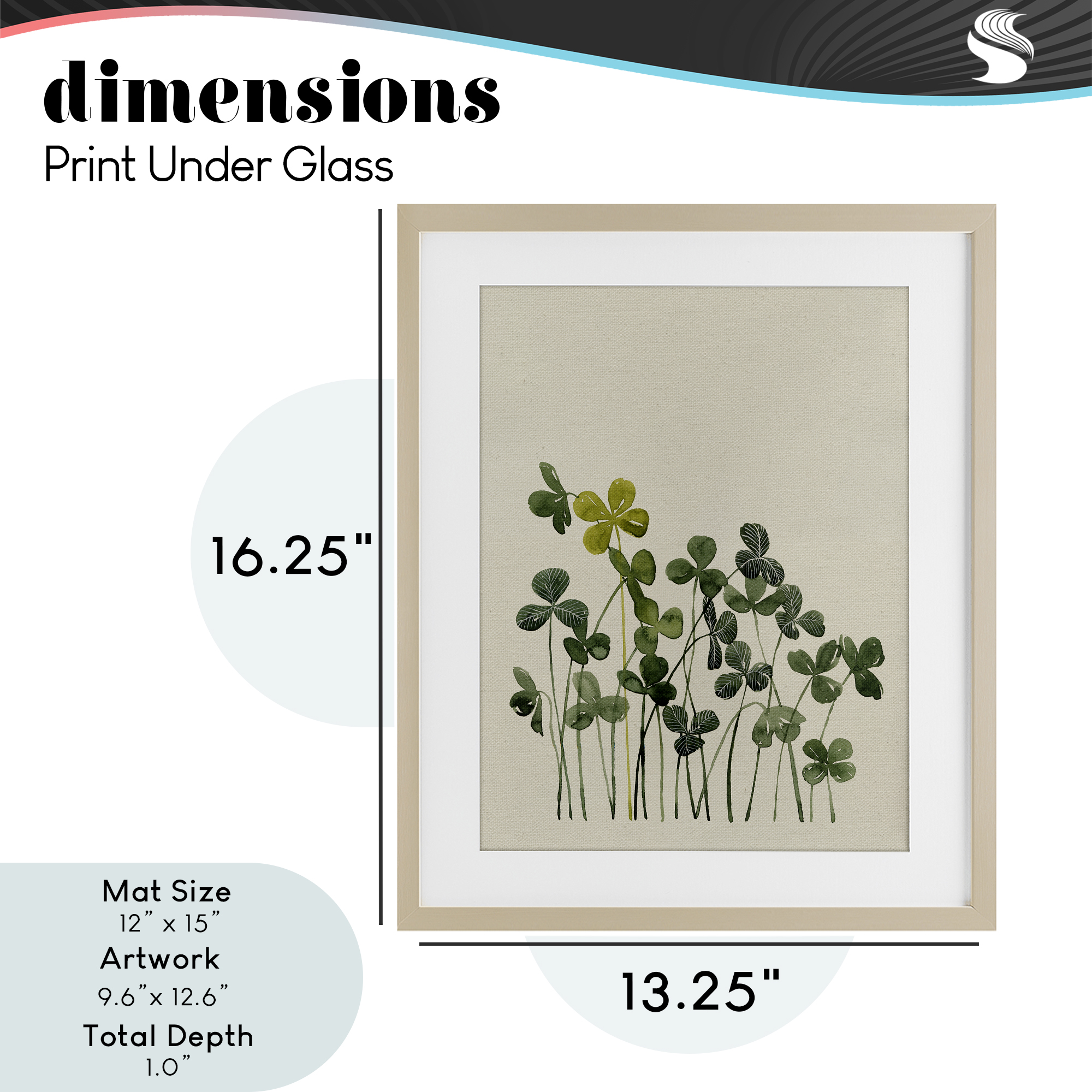 Hidden Gems Clovers Birch Framed Print Under Glass, design by Grace Popp