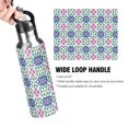 thumbnail image 4 of Yayeee 20oz Insulated Water Bottle Double Wall Stainless Steel with Flip Straw Lid, Navy Green Mosaic Pattern, 4 of 7