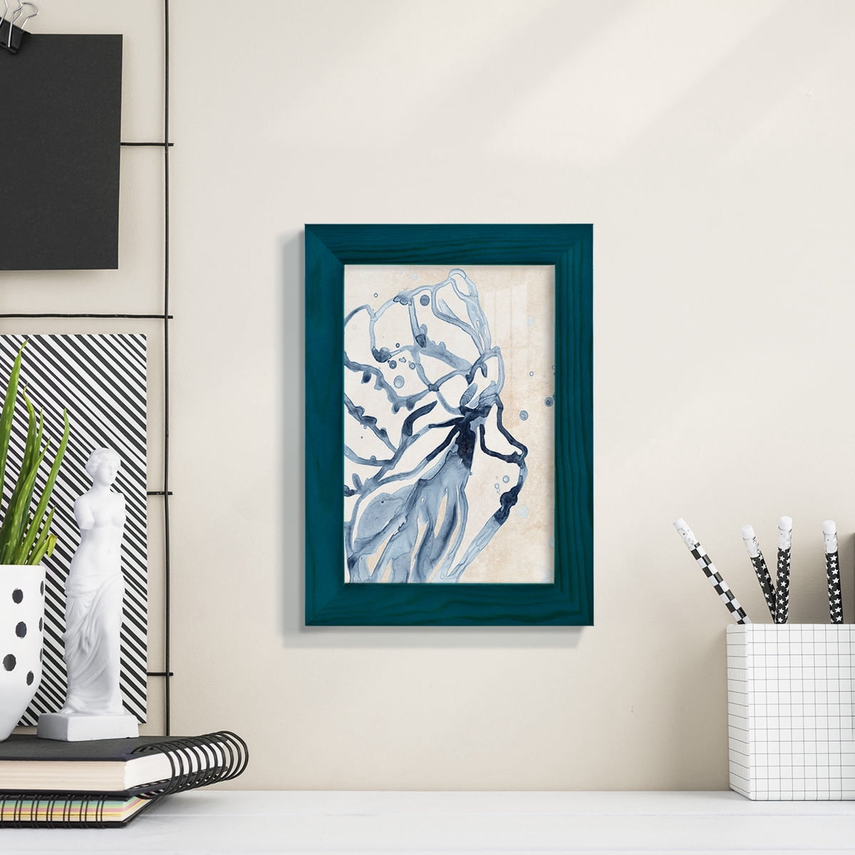 Water Shells I - Framed Print w/glass - Ocean Blue