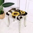 thumbnail image 4 of ZUXONGSY Sunflower Cow Pattern Stool Covers Rectangle 2 Pcs Counter Stool Covers with Elastic Bands Stretch to Fit Stool Covers Vanity Stool Cover for Wooden Metal Bench Home Decor, 4 of 7