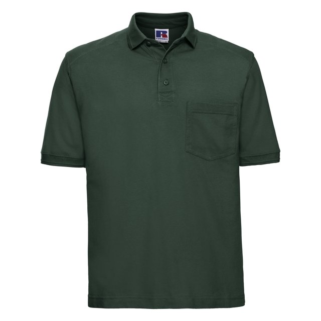 Russell - Polo para trabajar grueso de manga corta Modelo Heavy Duty Hombre Caballero (tallas grandes hasta 4XL) - Verano/Trabajar (Verde botella)