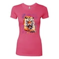 thumbnail image 2 of Tiger Growling Colorful Trippy Tie Dye Animal Lover Womens Slim Fit Junior Tee, Hot Pink, X-Large, 2 of 3
