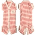 thumbnail image 4 of TONY HOBY Pet Dog Pajamas Stripes 4 Legged Dog Pjs Jumpsuit Soft Cotton Dog Clothes for Female Dog Pink, S, 4 of 10