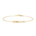 thumbnail image 1 of Bracelet en Barre Gravable avec Pierre de Naissance, 1 of 7