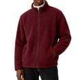 thumbnail image 4 of Chiccall Mens Fleece Jackets Winter Fuzzy Warm Thermal Full Zip Jacket Stand Collar Long Sleeve Coats with Pockets, 4 of 5