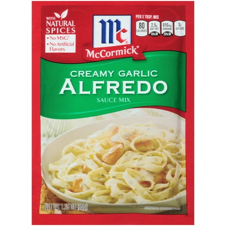 (4 Pack) McCormick Creamy Garlic Alfredo Sauce Mix, 1.25 oz