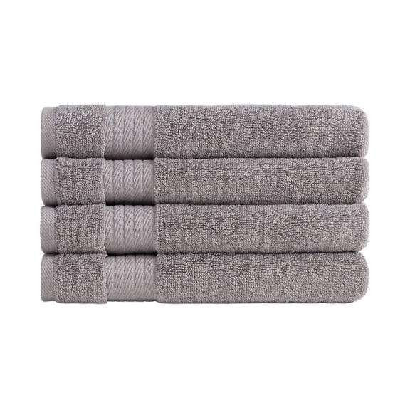 Ozdilek 4-Piece Bath Towels, 30x60" 550 GSM 100% Turkish Cotton, Luxury Quick Dry, Extra Large, Fade-Resistant, Eco-Friendly, Spa Towel, Comfortable (Light Grey)