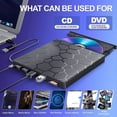 thumbnail image 2 of External CD/DVD reader for laptop, DVD player for laptop, 8 in 1 USB ultra slim portable, DVD/CD burner external drive optical compatible, 2 of 4